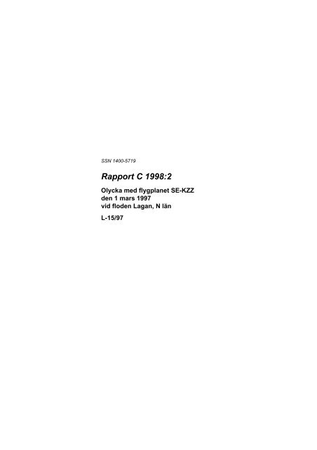 Rapport C 1998:2 - Statens Haverikommission