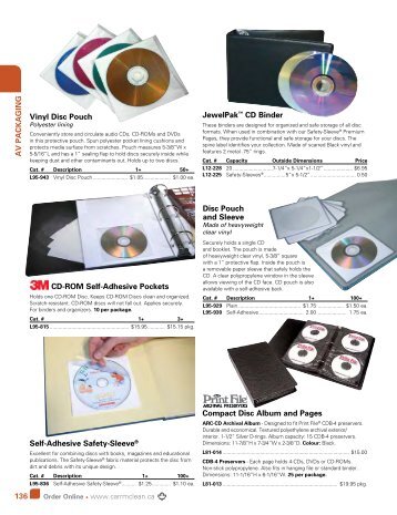 136 AV PACKAGING Vinyl Disc Pouch CD-ROM ... - CARR McLEAN