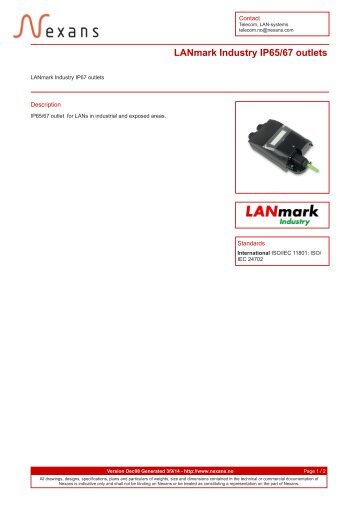 LANmark Industry IP65/67 outlets - Nexans