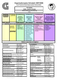 Organisationsplan Schuljahr 2007/2008 - Carl-Friedrich-GauÃ ...