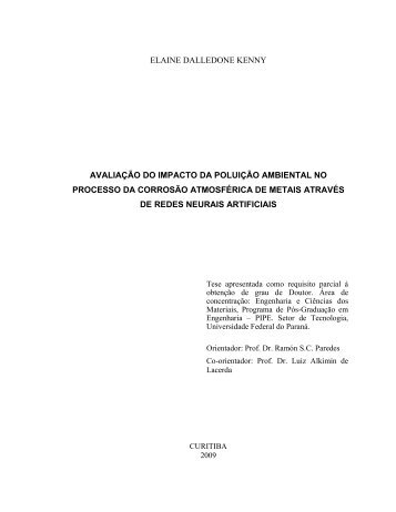 Avaliação do impacto da poluição ambiental sobre a corrosão ...