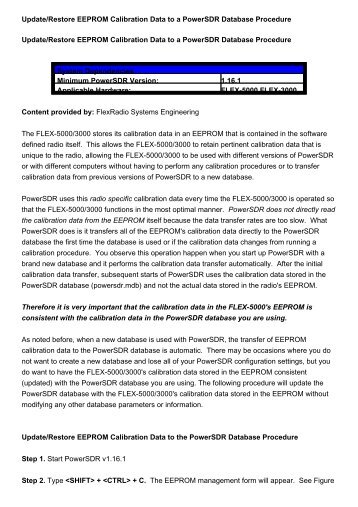 Update/Restore EEPROM Calibration Data to a PowerSDR ...