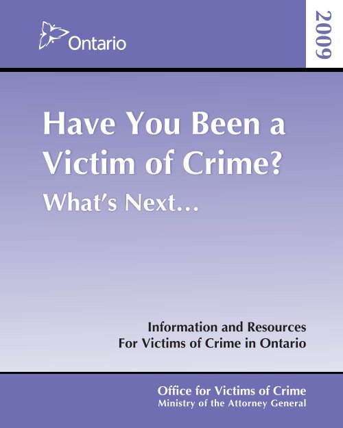 Have You Been a Victim of Crime? What's NextÃ¢Â€Â¦ - Office for Victims ...