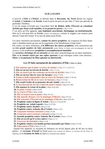 Les miracles d'Elie et d'ElisÃ©e - Hysope