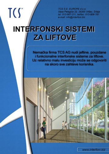 Liftovi.pdf - interfonski sistemi u kombinaciji sa liftovima - TCS