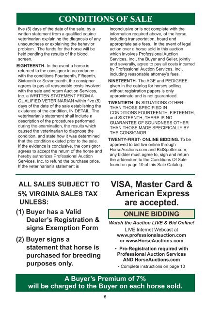 Download the Sale Catalog - Professional Auction Services, Inc.