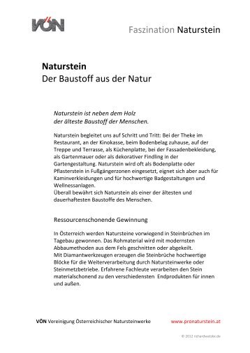Handout zum Vortrag - Vereinigung Ãsterreichischer Natursteinwerke
