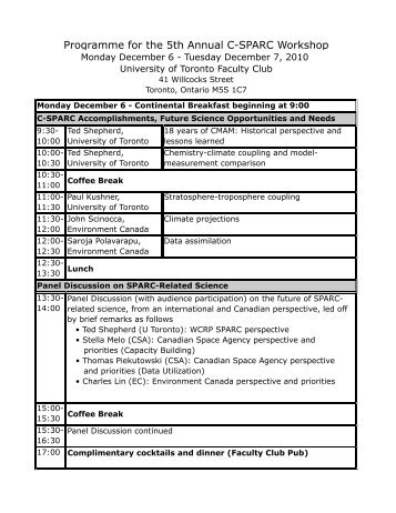 Schedule (pdf) - University of Toronto