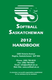 2012 Handbook.pdf - Softball Saskatchewan