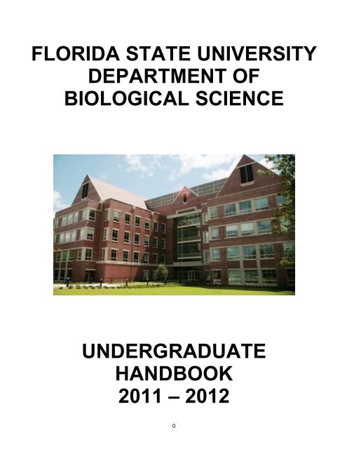 Fsu Biology Major Map Handbook 2011-2012 - Fsu Biology - Florida State University