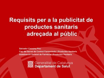 Productes sanitaris - Generalitat de Catalunya