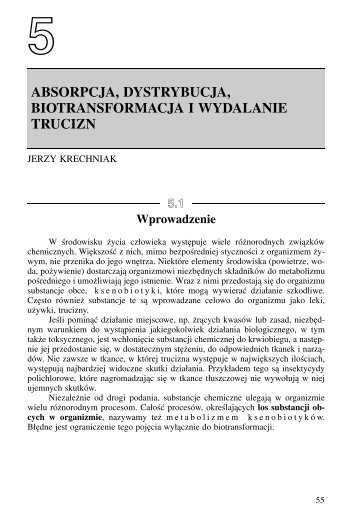 absorpcja, dystrybucja, biotransformacja i wydalanie trucizn