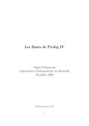 Les Bases de Prolog IV - Colmerauer, Alain