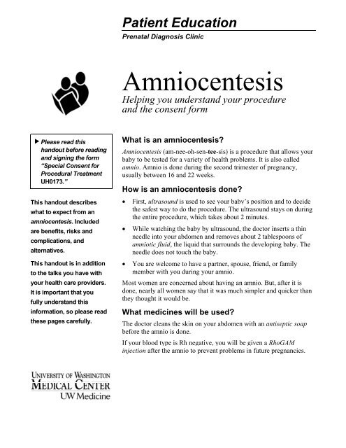 Amniocentesis Uw Medicine