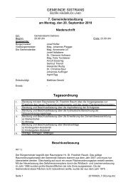 GEMEINDE SISTRANS Tagesordnung