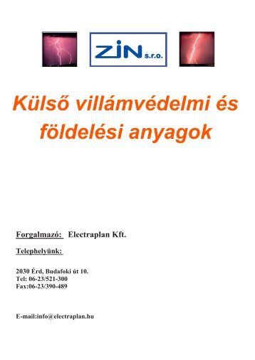 VillÃ¡mvÃ©delmi Ã©s fÃ¶ldelÅ anyagok - Electraplan TermelÅ Kft.