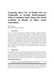 Targeting Aged Care to People who are Financially or Socially ...