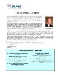 Presidential Greeting - American Society for Laser Medicine and ...