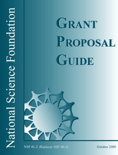 NSF 01-2 - Grant Proposal Guide - Department of Biology