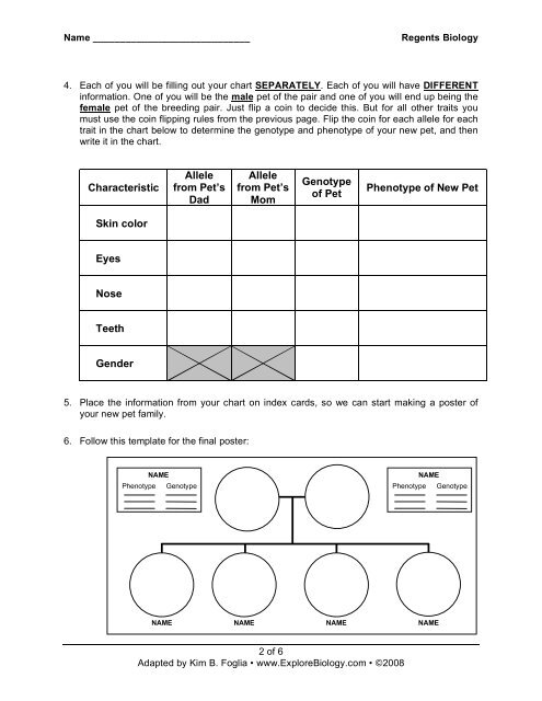 Genetics Chart Name