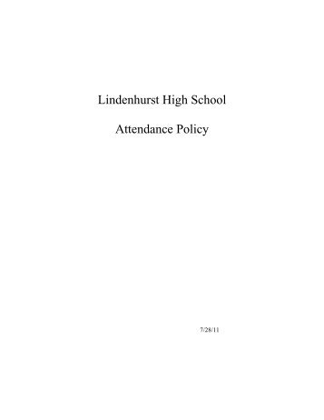 Lindenhurst High School Attendance Policy - Lindenhurst Public ...