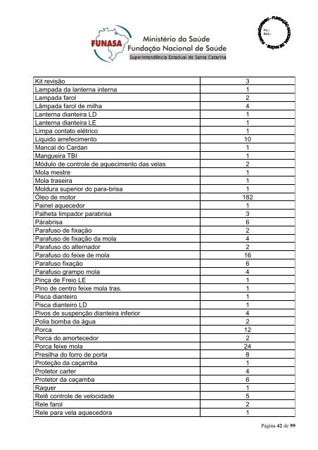 PROCESSO NÃ‚Âº - FundaÃƒÂ§ÃƒÂ£o Nacional de SaÃƒÂºde - Funasa