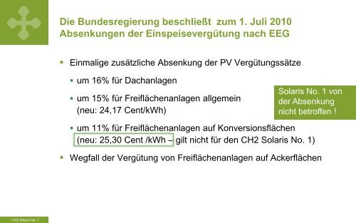 CH2 Solaris No. 1 - CH2 AG