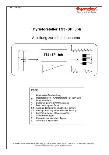 Thyristorsteller TS3 (SP) 3ph - Thermokon Sensortechnik GmbH