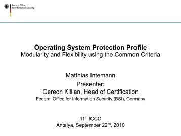 ID 152 Gereon Killian - Operating System Protection Profile ...