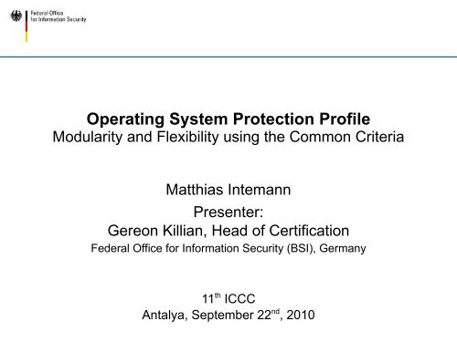 ID 152 Gereon Killian - Operating System Protection Profile ...