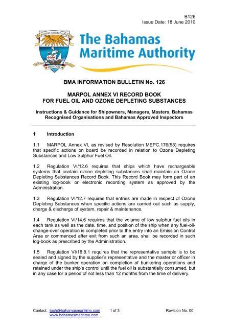 BMA INFORMATION BULLETIN No. 126 MARPOL ANNEX VI ...