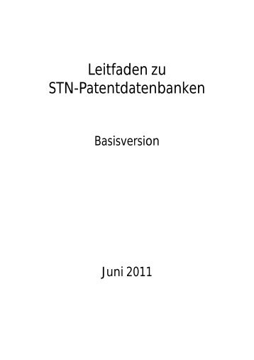 Leitfaden zu STN-Patentdatenbanken - FIZ Karlsruhe