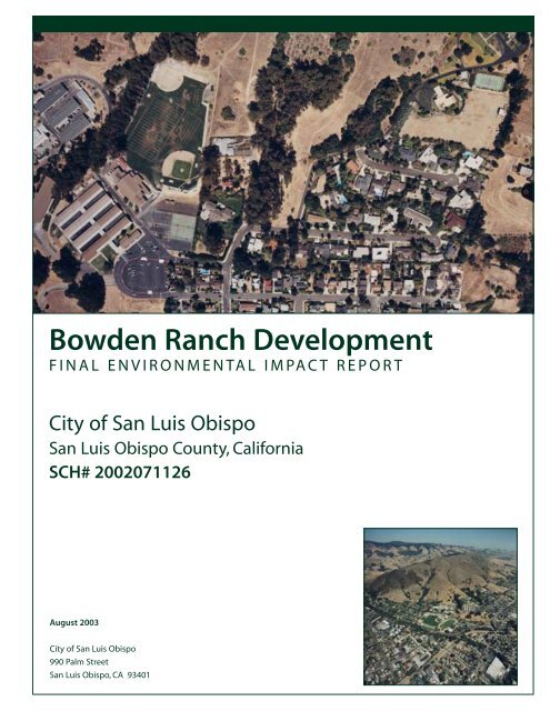 Bowden Ranch Development - the City of San Luis Obispo