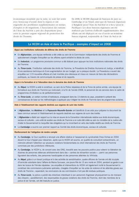 HCDH Rapport 2008 - Office of the High Commissioner for Human ...