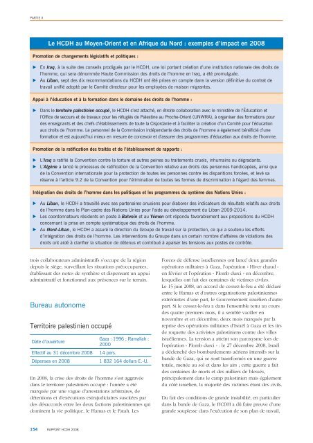 HCDH Rapport 2008 - Office of the High Commissioner for Human ...