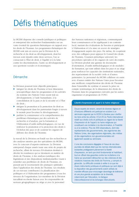 HCDH Rapport 2008 - Office of the High Commissioner for Human ...