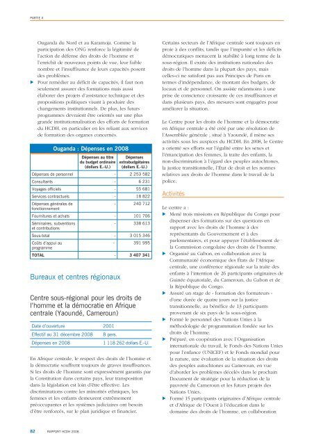 HCDH Rapport 2008 - Office of the High Commissioner for Human ...