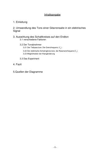 Inhaltsangabe 1. Einleitung 2. Umwandlung des Tons ... - Ulfkonrad.de