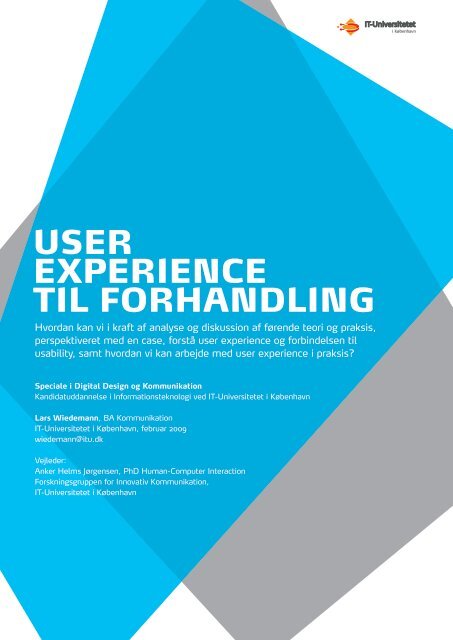 User experience til forhandling - Dansk Kommunikationsforening