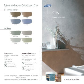 Teintes de Baume ColorÃ© pour City - Peinture Discount