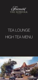 Norfolk Tea Menu