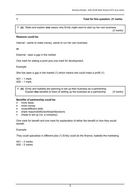 Mark Scheme - Revision World