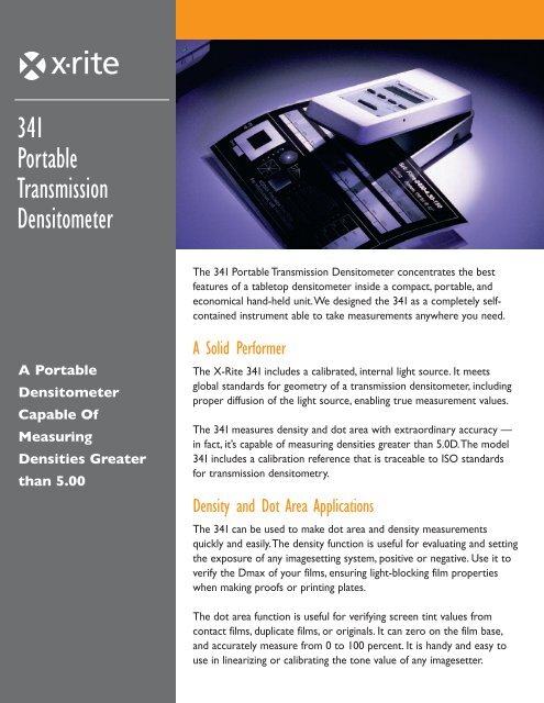 341 Portable Transmission Densitometer - X-Rite