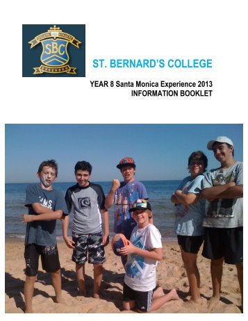 YEAR 8 CAMP Booklet 2013 - St Bernard's College