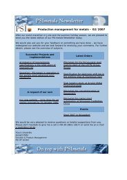 Newsletter 02/07 (english) - PSI Metals GmbH