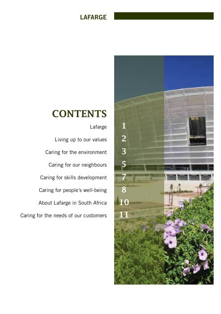 Sustainable Development Brochure - Lafarge in South Africa