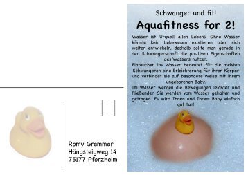 Anmeldung zum Aquafitness for 2 - SSC Sparta Pforzheim