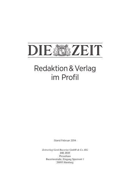 Pressemappe - DIE ZEIT Verlagsgruppe