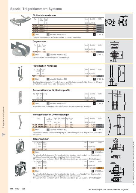 VBS | Trägerklammern-Systeme - OBO Bettermann