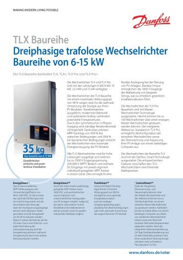 TLX Baureihe Dreiphasige trafolose Wechselrichter ... - Danfoss